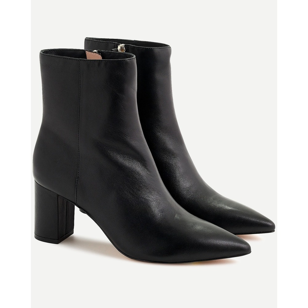 J.Crew Maya Leather Pointed Toe Ankle Boots Black AB129 Size 8